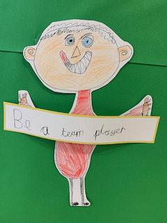 'Be a team player' child drawing